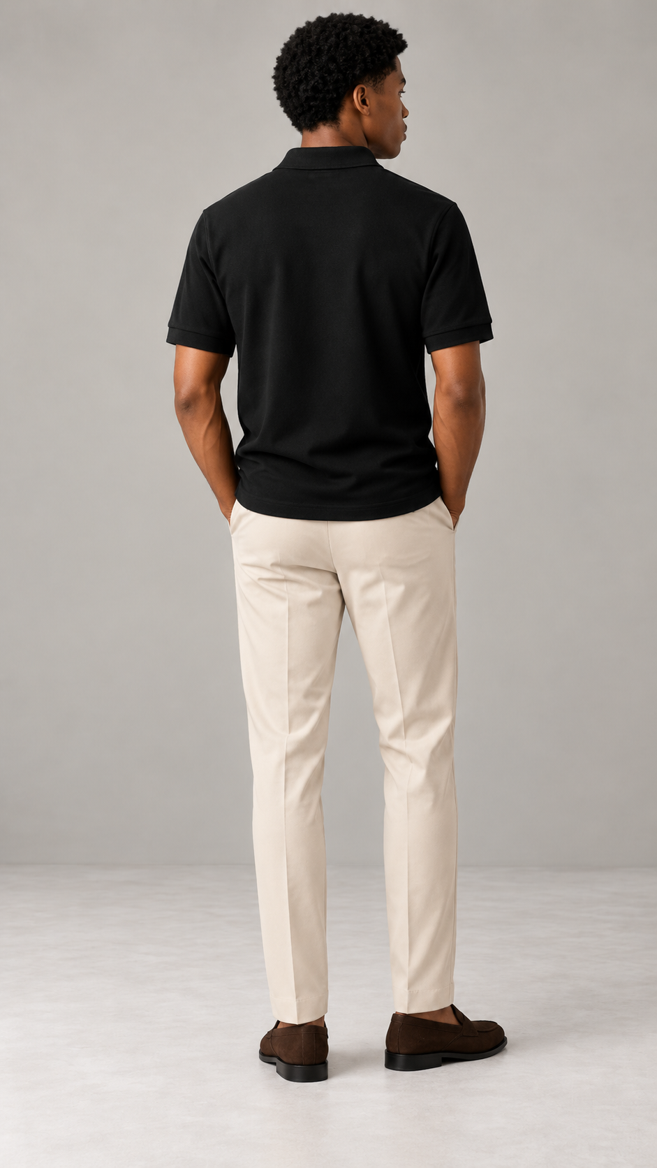 AURIÈLLO Golf T-Shirt in Black — back