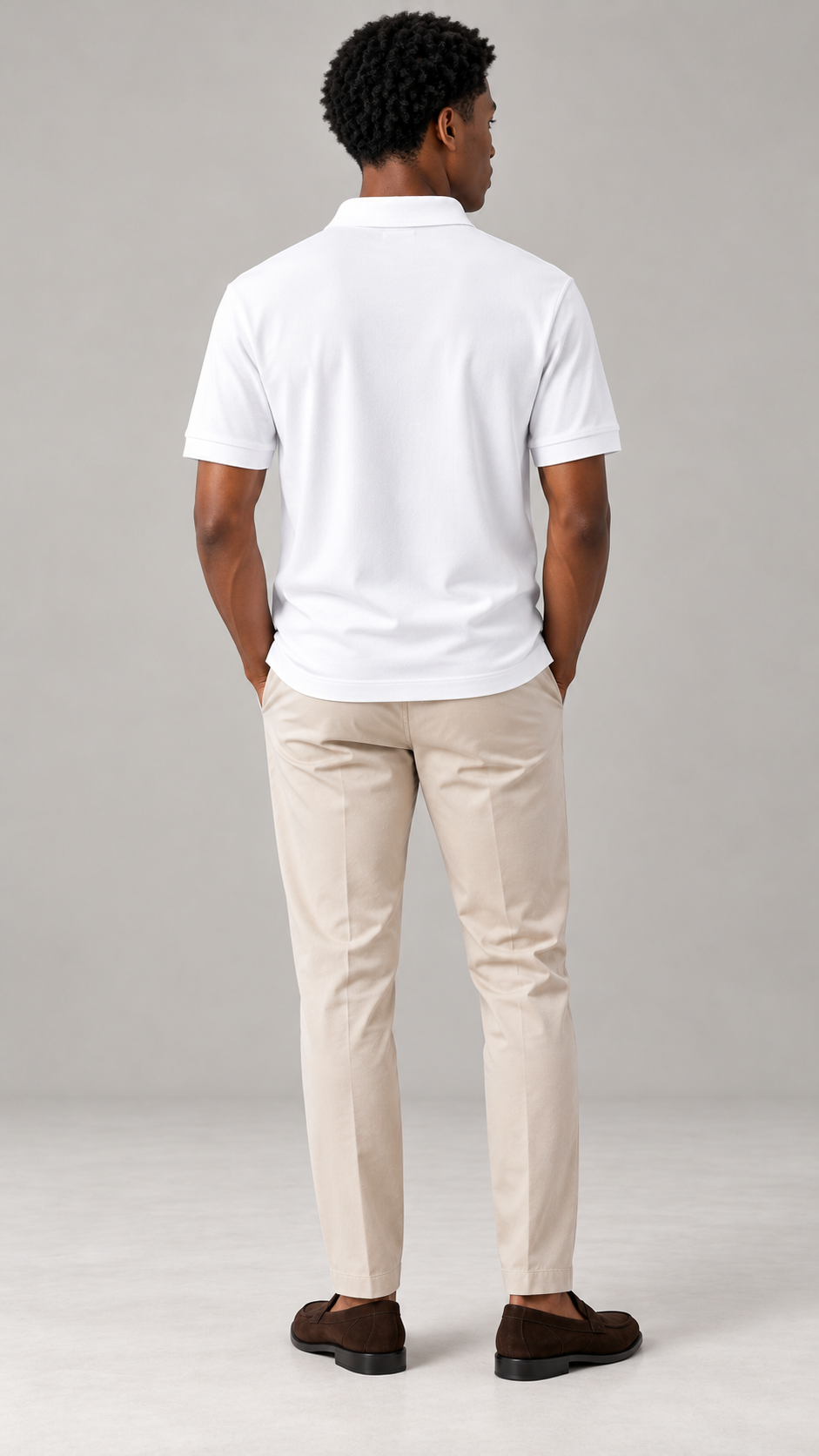 AURIÈLLO Golf T-Shirt in White — back
